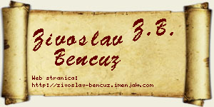 Živoslav Bencuz vizit kartica